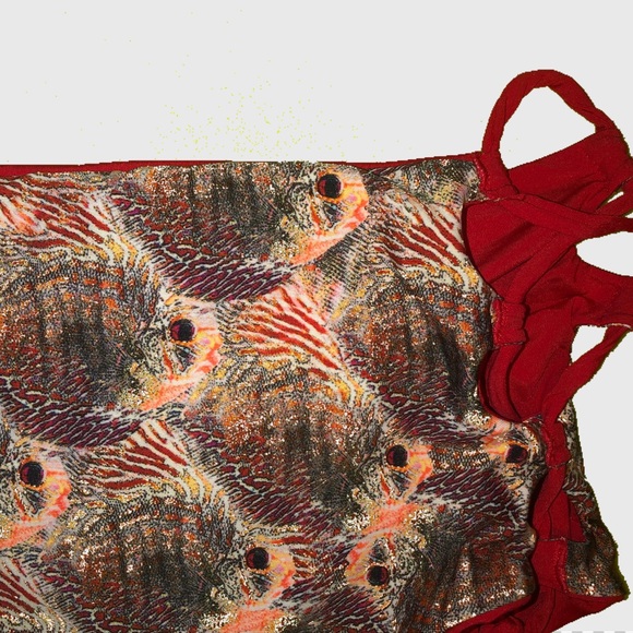 Two pieces reversible red swimsuit - Picture 4 of 4